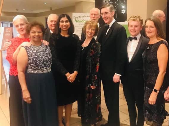 Suella Braverman at the annual Fareham Conservatives dinner with Jacob Rees Mogg and others