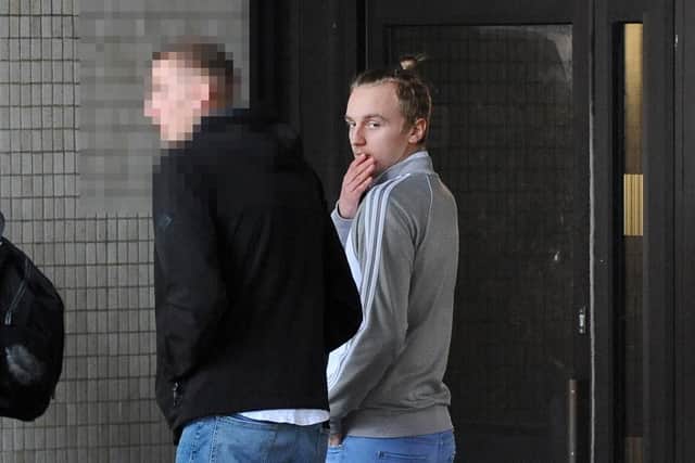 Josh Thorne, pictured right, gave evidence during the inquest into the death of Tommy Cowan at Mutiny Festival
Picture: Sarah Standing (180828-8765)