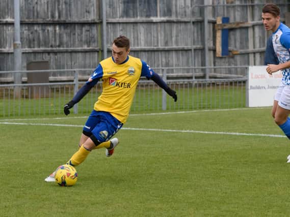 Ryan Pennery scored late in Gosport's loss.
Picture: Duncan Shepherd