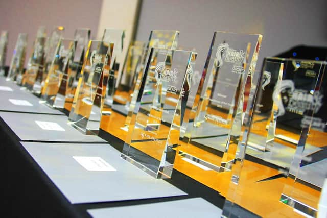 Trophies at the Southern Hair & Beauty Awards Picture: Derek Martin Photography.