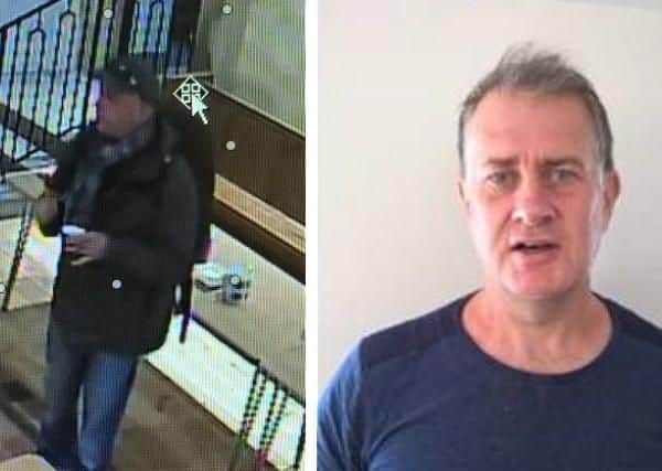 Jeremy Brabrooke, 56, was captured on CCTV at St Faith's Church in Havant