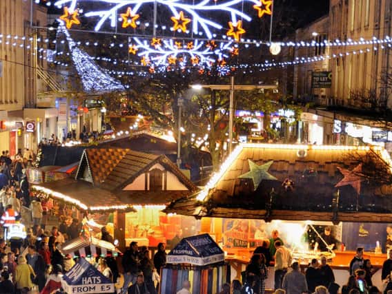 Commercial Road Christmas lights will be switched on this week. Picture: Michael Scaddan