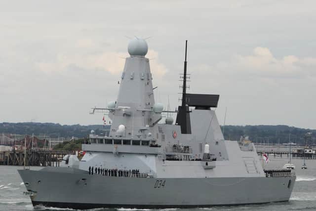 HMS Diamond will be returning to Portsmouth on Friday after her two-month deployment to the Mediterranean. Photo: Steve Parsons/PA Wire