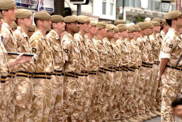 Soldiers from the Princess of Wales's Royal Regiment on parade in 2009 after returning from Afghanistan