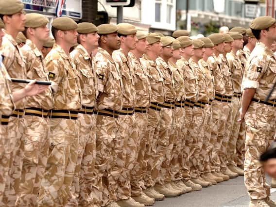 Soldiers from the Princess of Wales's Royal Regiment on parade in 2009 after returning from Afghanistan
