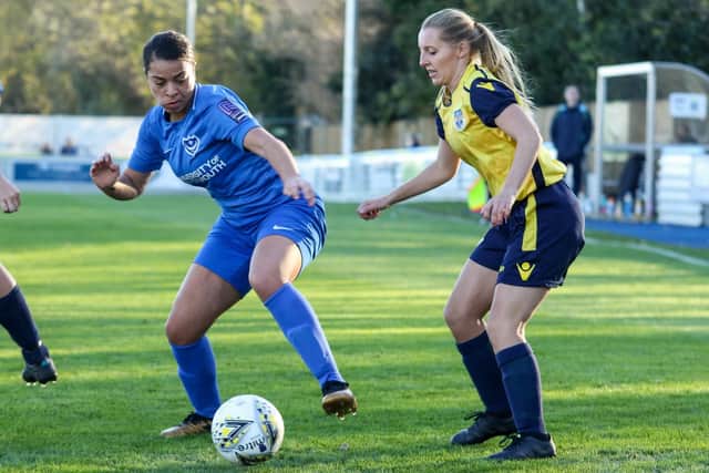 Daisy McLachlan hit a hat-trick in Pompey Women's crushing win over Eastleigh. Picture: Jordan Hampton