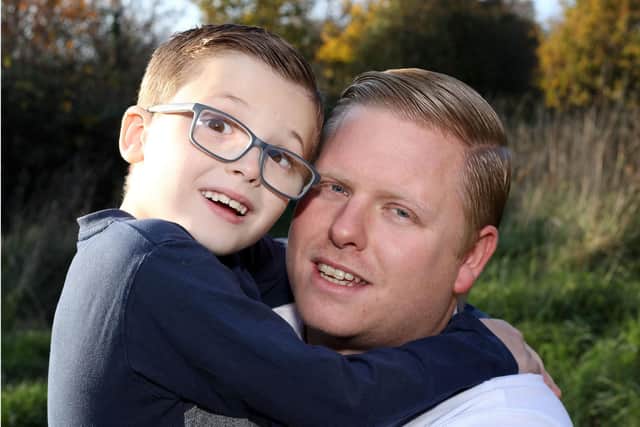 Dan White and his son, Hayden, seven Picture: Chris Moorhouse