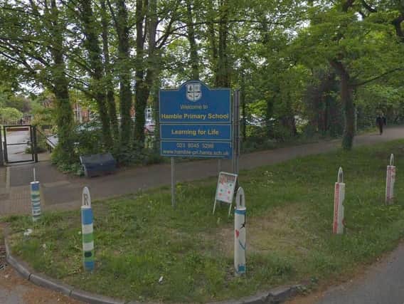 A man flashed pupils at Hamble Primary School this lunchtime. Picture: Google Maps