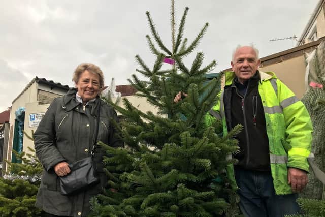 Thelma and Keith Waldren, who ran the now-closed greengrocers on Tangier Road, kept up tradition by selling their Christmas trees