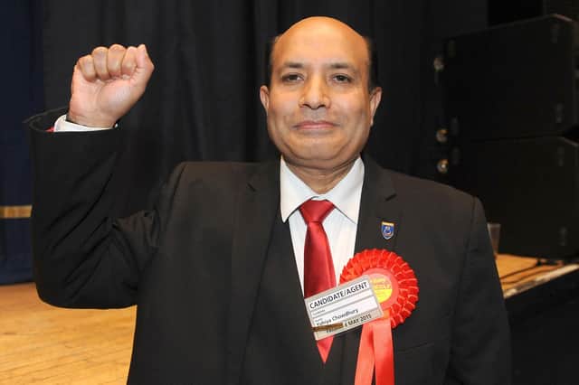 Labour councillor Yahiya Chowdhury on election night in 2015. Picture: Sarah Standing (150825-8133)