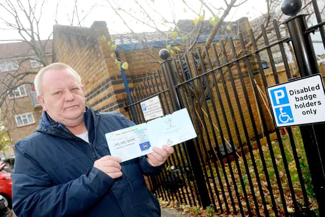 James Jewitt, 59, believes only disabled JA permit holders should be able to use the parking bay outside his Portsea home