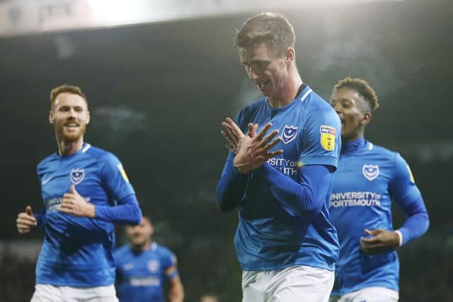 Oli Hawkins celebrates his goal. Picture: Joe Pepler