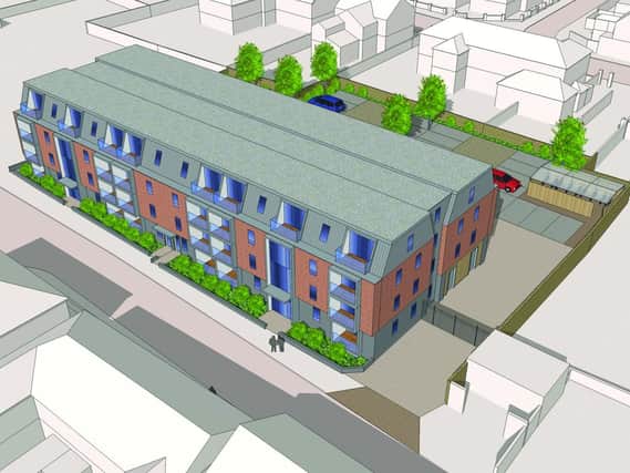 Illustrative CGI of the apartment block on Trinity Street, Fareham which will replace the former Magistrates Court