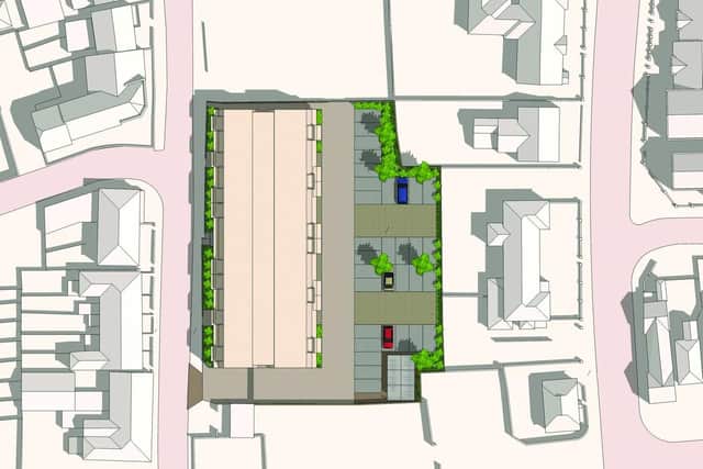 Illustrative CGI of the apartment block on Trinity Street, Fareham which will replace the former Magistrates Court