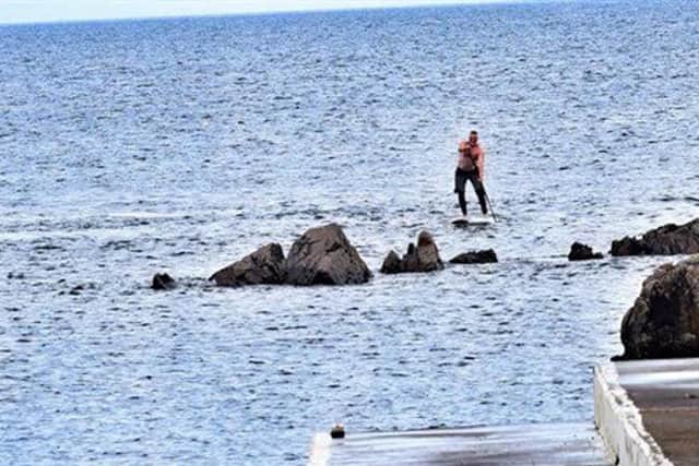 Robbie completing his fundraiser in Scotland in honour of his son.