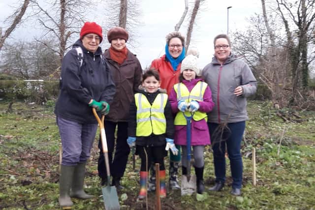 Pupils and staff from Westover Primary School plant trees for Queen's Commonwealth Canopy project