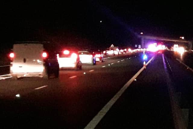 The A3M was still closed at Horndean southbound after a crash. Picture: @Hantspolroads