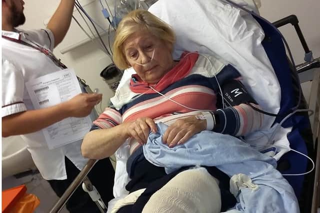 Annette Yeomans in hospital Picture submitted by her husband Richard