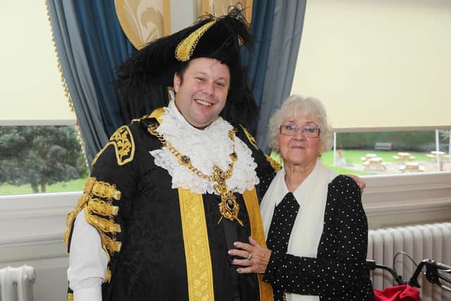 Thelma Turner-Hill with The Lord Mayor of Portsmouth Lee Mason. Picture: Sarah Standing