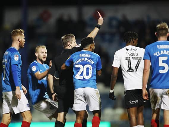 Referee John Brooks' dismissal of Ben Thompson has been overturned. Picture: Joe Pepler