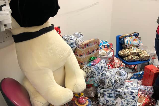 Hundreds of presents were delivered