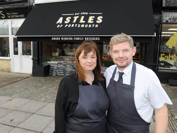 Karen and Paul Astle have run Real Country Butchers for 22 years and have recently had a refurbishment and name change to Astles of Portsmouth.
Picture: Sarah Standing (180854-2624)