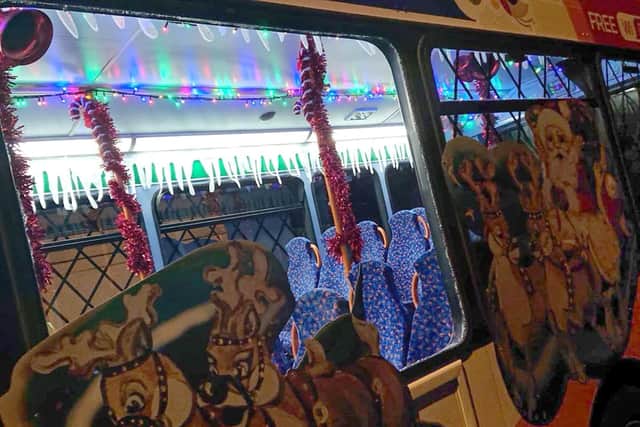 A window on Stagecoach's Santa Bus was smashed yesterday evening. Picture: Colin Ashcroft