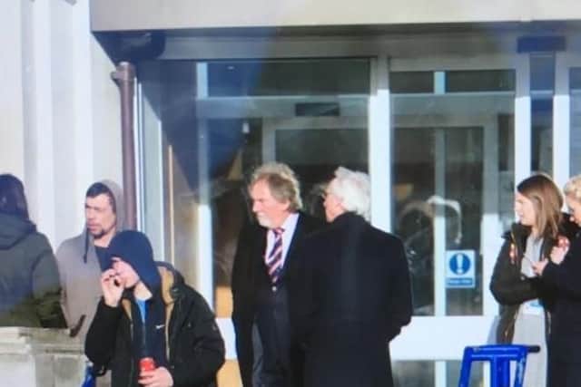 People outside Portsmouth Magistrates' Court