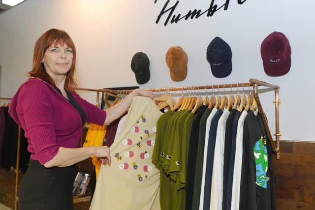 Marina Fitness
Pictured is: Cathie Tufnail, social media and marketing manager with some of the Humble B clothing they sell in the gym.
Picture: Sarah Standing (180884-4264)