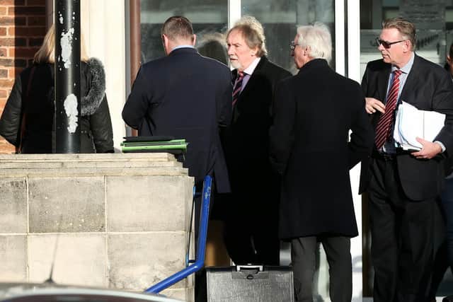 Solicitors and defendants outside Portsmouth Magistrates' Court, a building which does not currently have an audible fire alarm