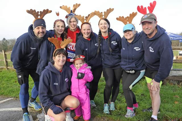 RNLI charity Reindeer Run at Stansted House. Tracey Speer and her granddaughter Poppy and The Promenade Plodders from Bognor.
Picture Ian Hargreaves  (181216-12 RNLI)
