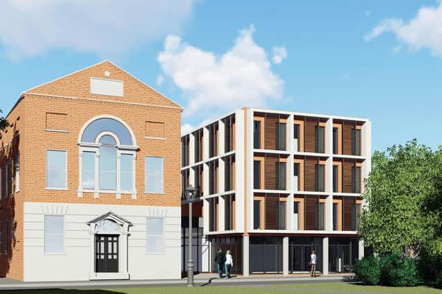 A new student block planned for the car park of the Groundlings Theatre in Portsea
Picture: PLC Architects