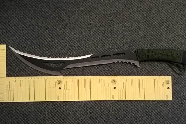 The zombie knife Jordan Whyte was caught with in New Road