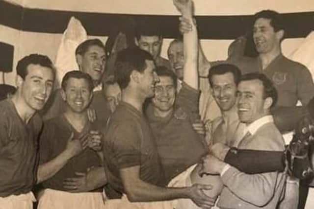 Mike Barnard, far left, pictured with Pompey team-mates including Jimmy Dickinson and Ron Saunders