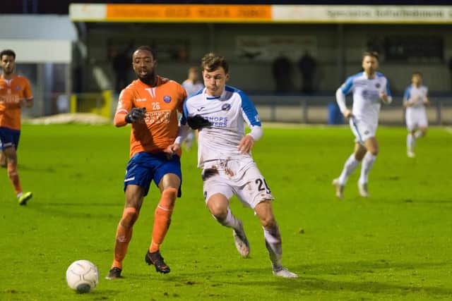 Alfie Rutherford picked up an injury against Hartlepool. Picture: Duncan Shepherd