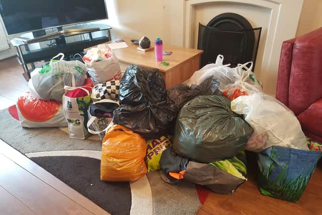 Items of clothing sent out to Russia.