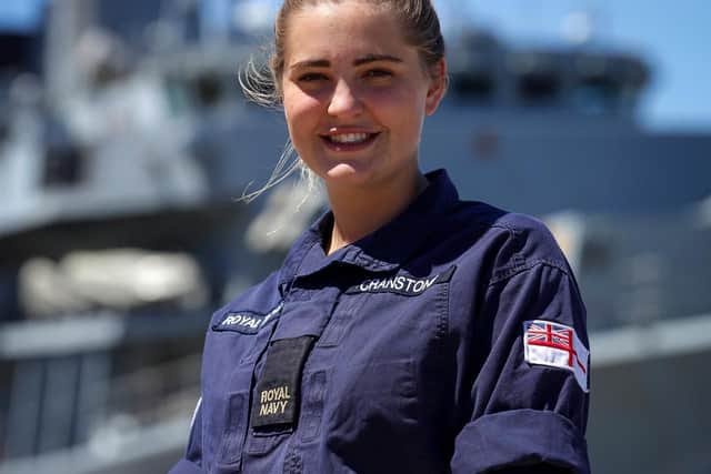 AB Emily Cranstone, of Portsmouth, is serving on HMS Montrose in the Pacific this year for Christmas.