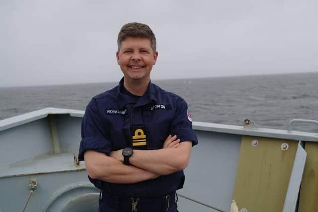 Lieutenant Commander George Storton, is the commanding officer of Portsmouth-based patrol ship HMS Clyde, which is this year on operations in the south Atlantic.
