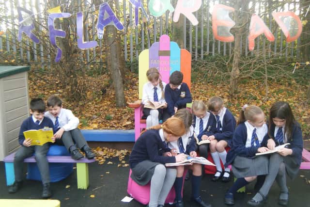 Children enjoy the new Relax and Read area