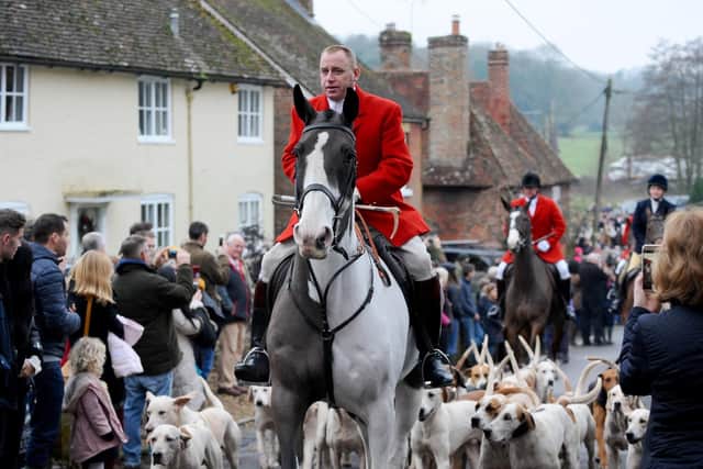 The Hursley Hambledon Hunt held their annual Boxing Day meet at The Bucks Head, Meonstoke in The Meon Valley.
Picture: Sarah Standing (180888-101)