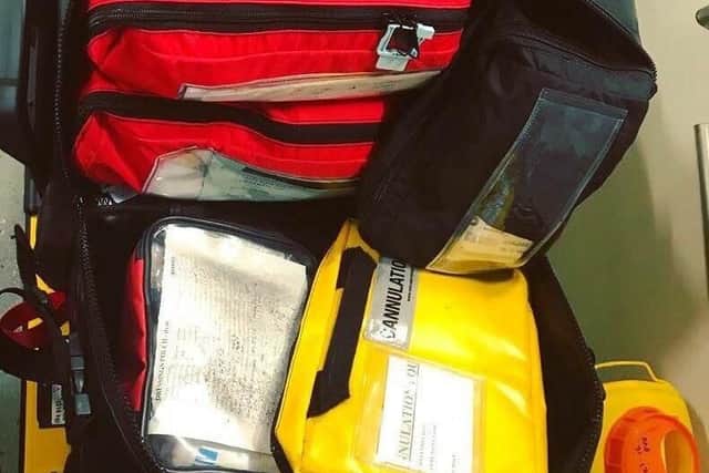 The bag is packed full of life-saving medical supplies and is used by every paramedic crew. Photo: Scas