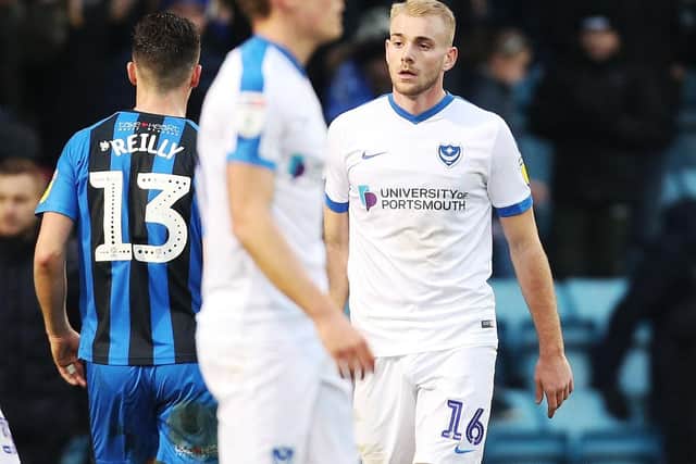 Jack Whatmough deflated after Pompey's loss. Picture: Joe Pepler