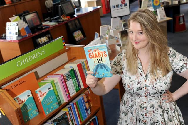 Amber Lee Dodd launching her debut novel We are Giants in 2016
Picture: Sarah Standing (160532-8719)