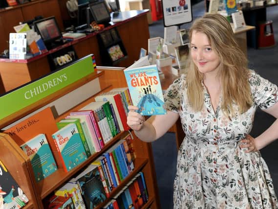 Amber Lee Dodd launching her debut novel We are Giants in 2016
Picture: Sarah Standing (160532-8719)