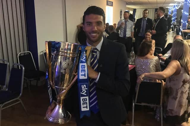 Danny Rose was reunited with the League Two trophy at Fratton Park