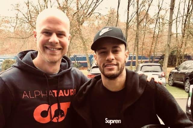 Johnny Ertl works with Neymar at Red Bull Neymar Jrs Five - a global urban five-a-side tournament