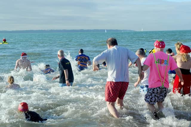 The annual Gafirs New Year's Day swim took place on Tuesday, January 1 in Gosport. Picture: Sarah Standing