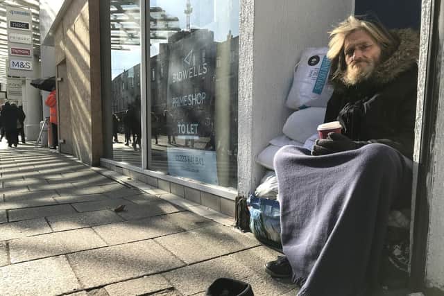 Rough sleeper Roy Ransom, 47, pictured in Commercial Road in March, 2018.
Picture: Byron Melton