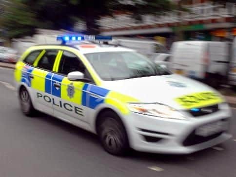 The teenager pretended his vehicle was a police car by putting a fake sign on it