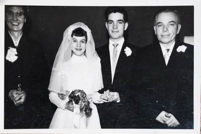 The Breedons on their wedding day. Picture: Duncan Shepherd